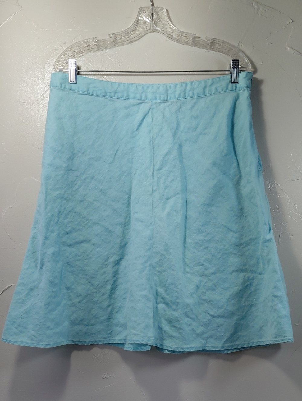 Mossimo Light Blue Linen A-Line Midi Skirt Women's 14